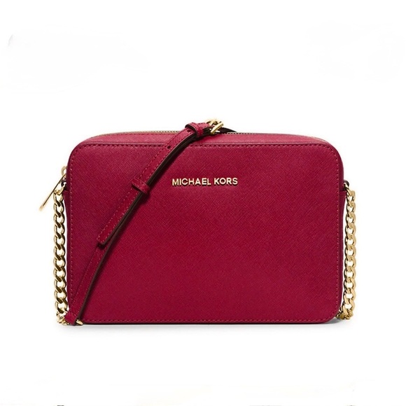 Michael Kors Red Leather Small Crossbody Bag - Picture 1 of 11